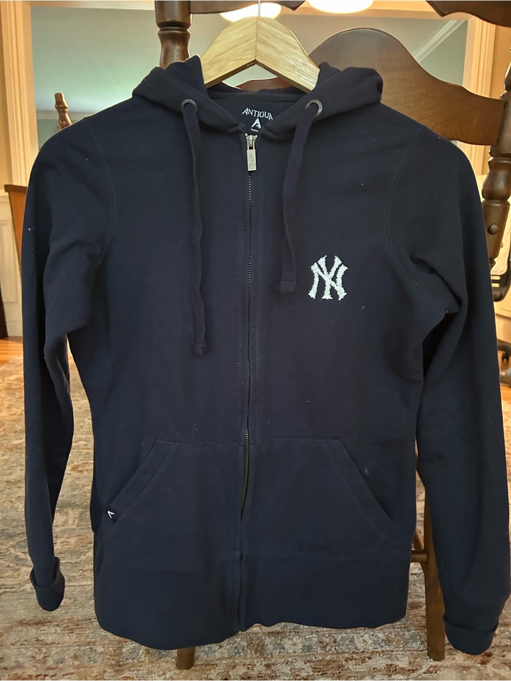 Antigua Navy Women's Zip-Up Hoodie with Yankees Logo